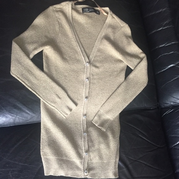 Zara Gold Cardigan Used in Good Cond. S - Picture 2 of 8